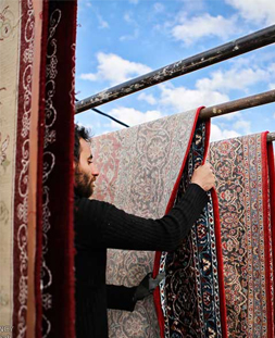 خشک کردن قالی در قالیشویی خانی آباد 